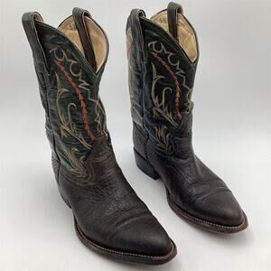 Vintage Western Cowboy‎ Boots Brown Leather Size 5.5 Unisex